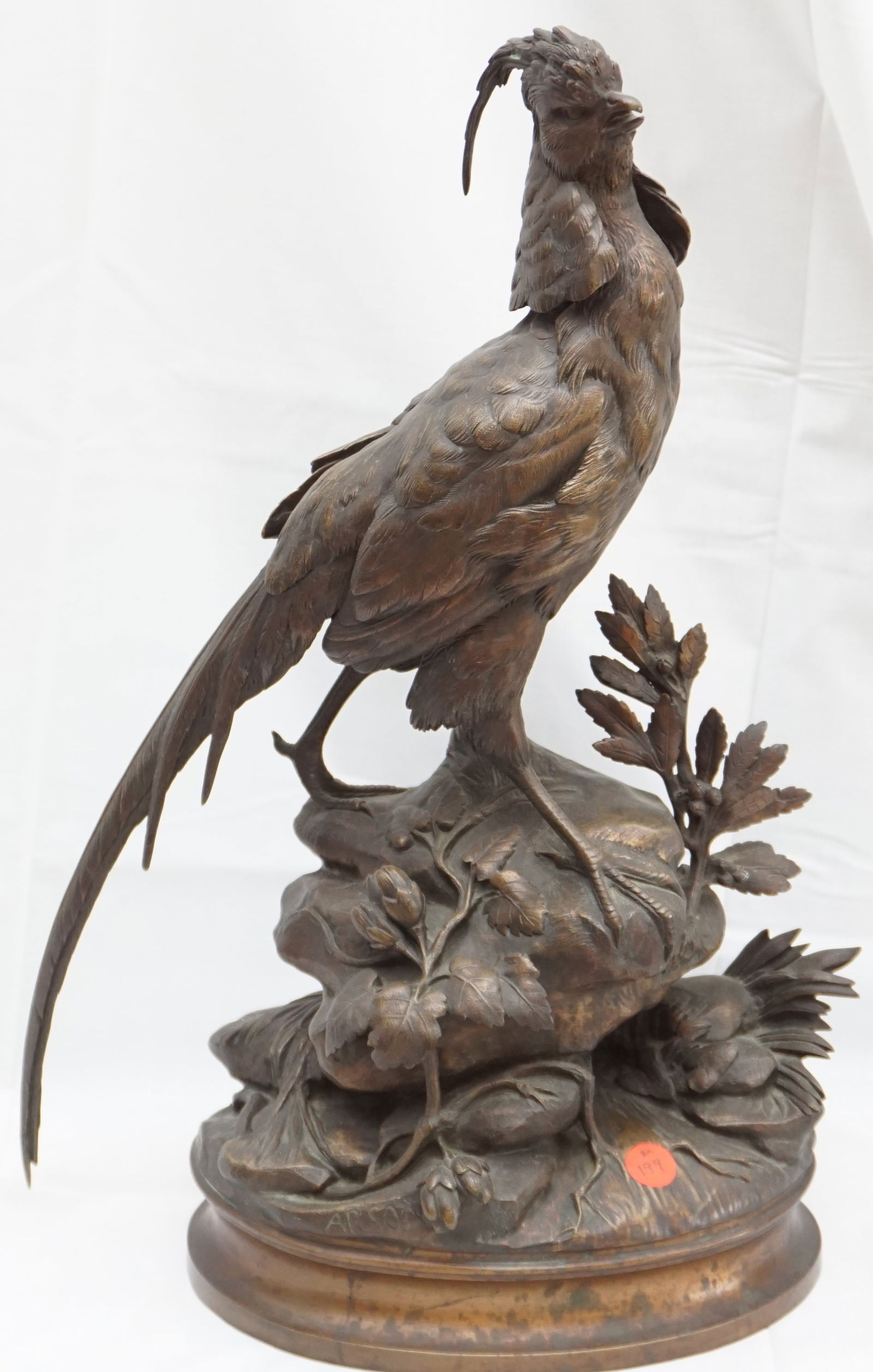 VINTAGE BRONZE PHEASANT STATUE SIGNED ARSON (1 of 6)