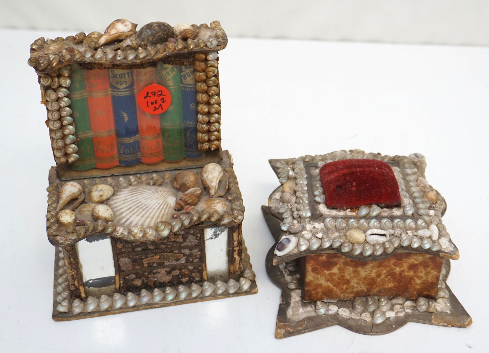 PAIR ANTIQUE SHELL BOXES (1 of 6)