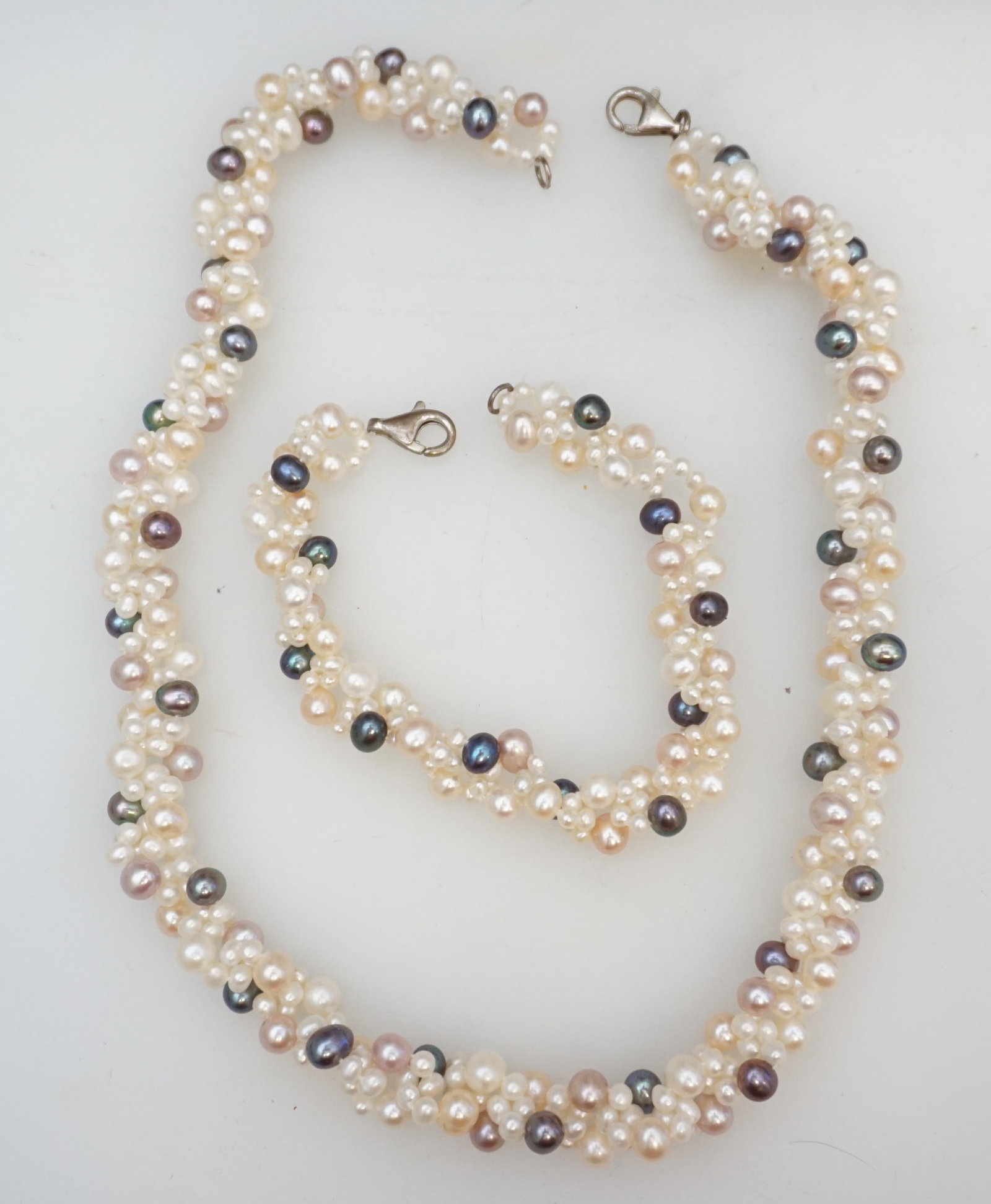 PEACOCK PEARL NECKLACE/BRACELET SET, VINTAGE (1 of 3)
