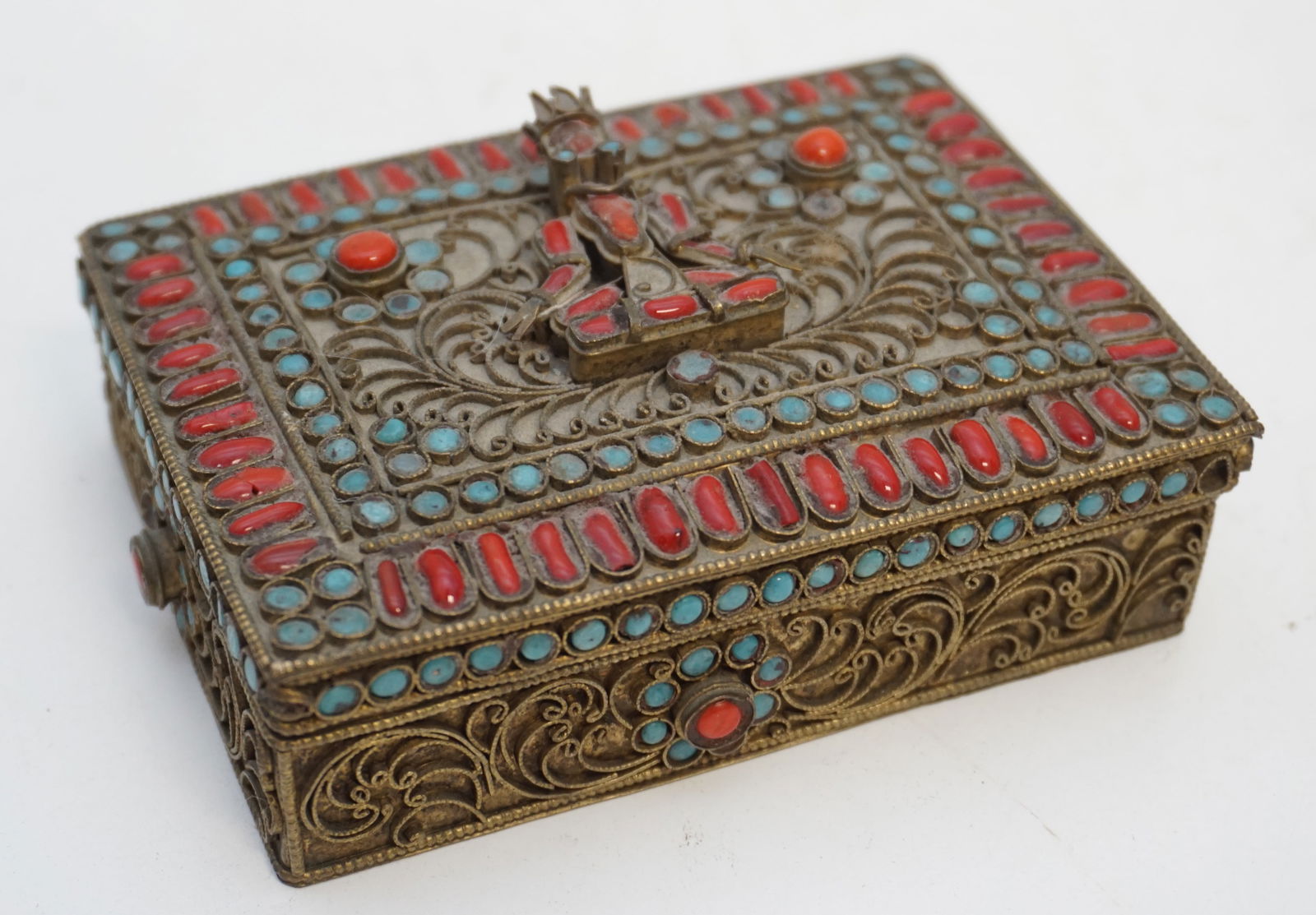 DECORATIVE METAL & STONE BOX (1 of 5)