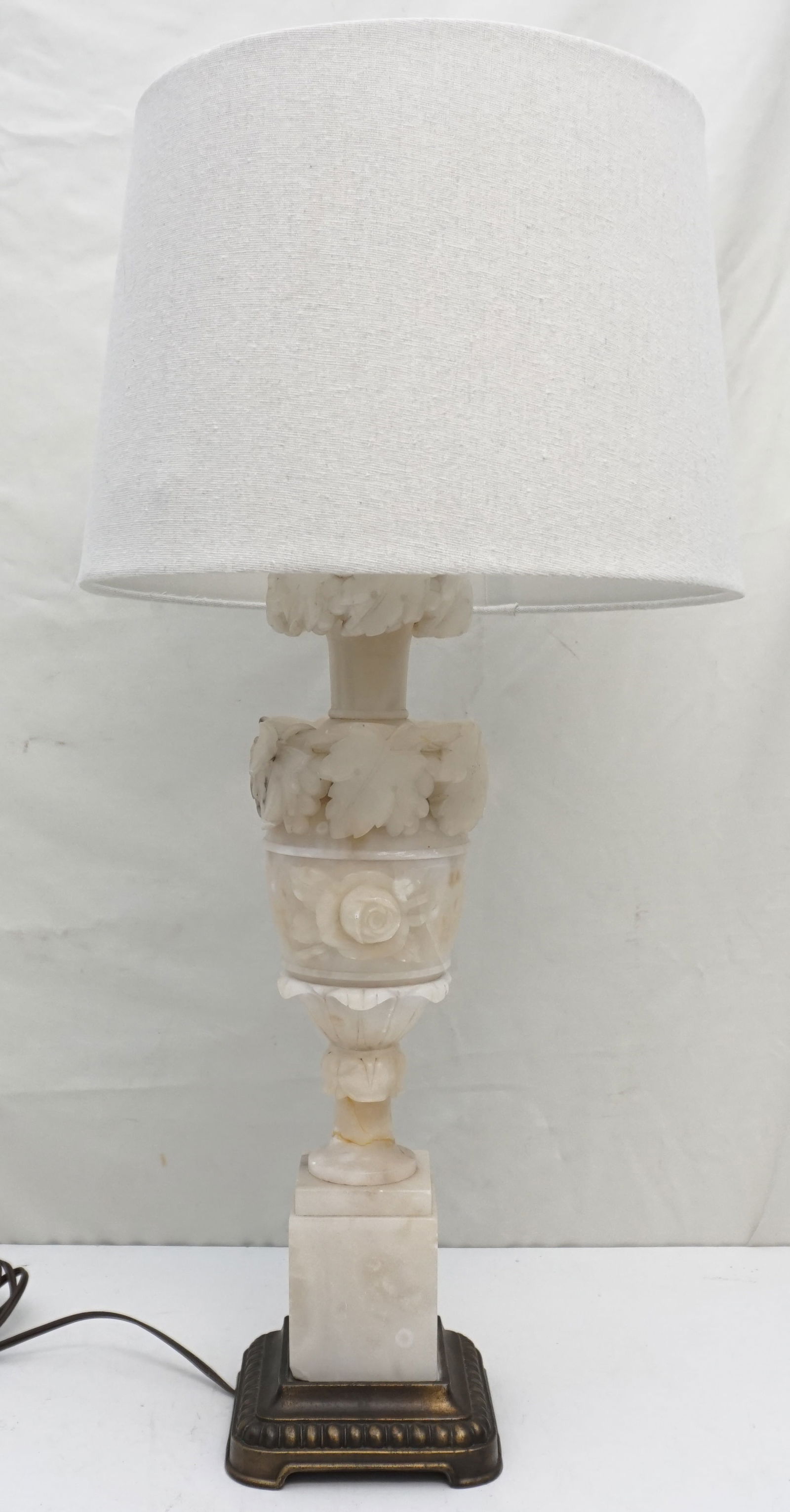 STONE/ALABASTER CARVED LAMP (1 of 7)