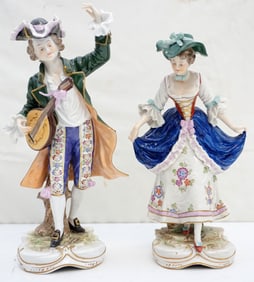 PAIR GERMAN POTSCHAPPEL PORCELAIN FIGURINES