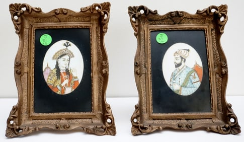 SET OF TWO FRAMED INDIAN PORTRAITS