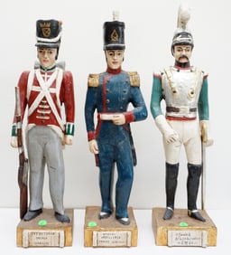 SET OF THREE MILITARY FIGURINES