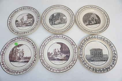 6PC ANTIQUE ENGLISH TRANSFERWARE BOWLS