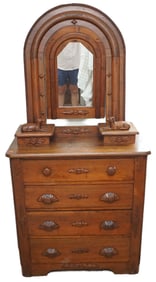 ANTIQUE DRESSER WITH MIRROR