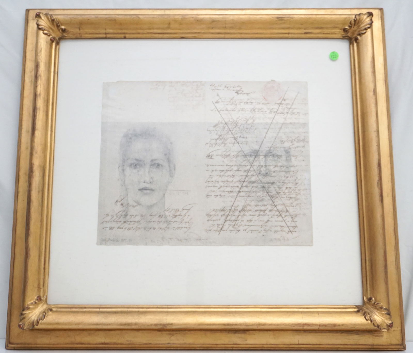 JIRI ANDERLE ETCHING ON ANTIQUE DOCUMENT, 1985 (1 of 7)