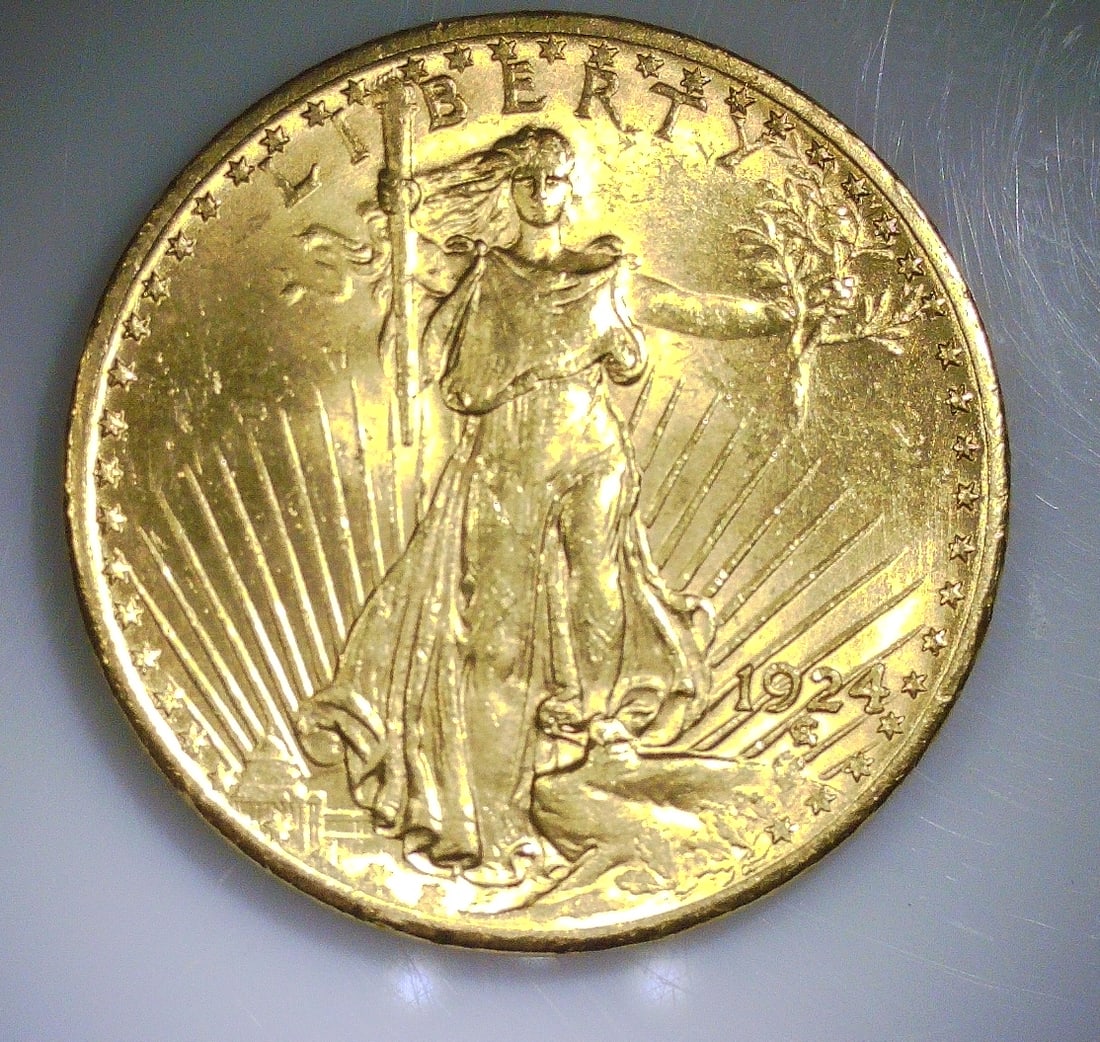 1924 $20 ST. GAUDINS GOLD COIN (1 of 2)