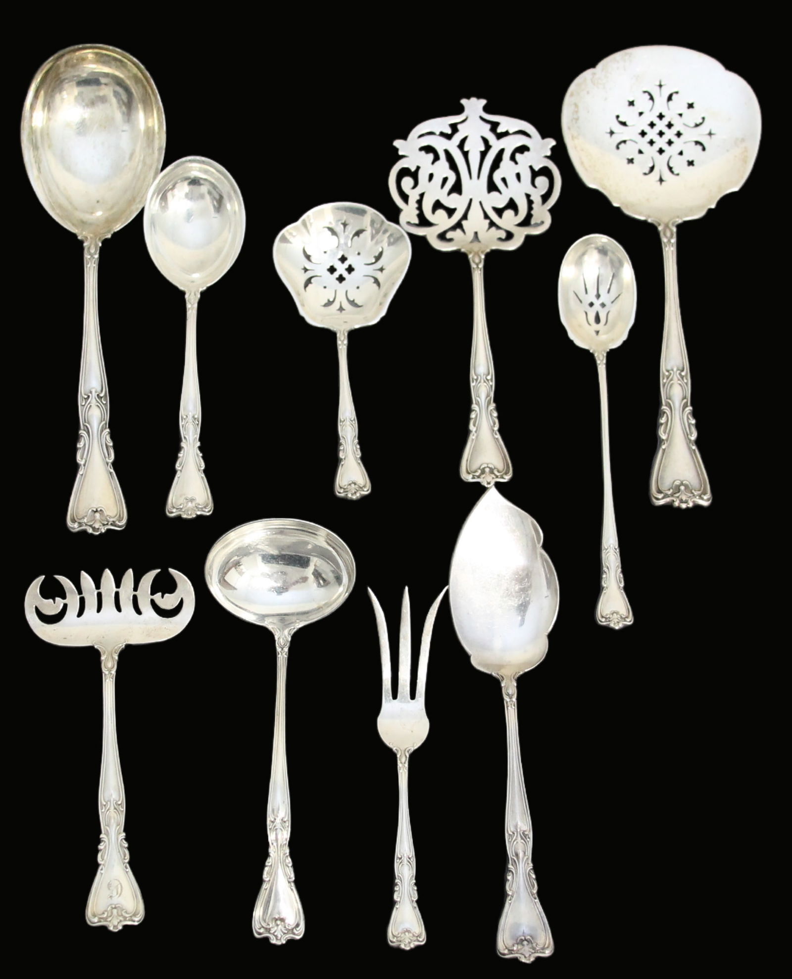 9PC CHANTILLY BY GORHAM - LARGE COLLECTION SERVING PIECES (1 of 7)