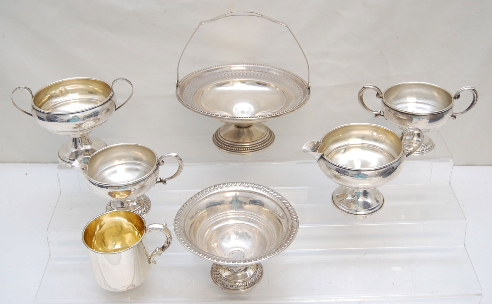 7PC STERLING COMPOTES, CREAM/SUGAR & BABY CUP (1 of 8)