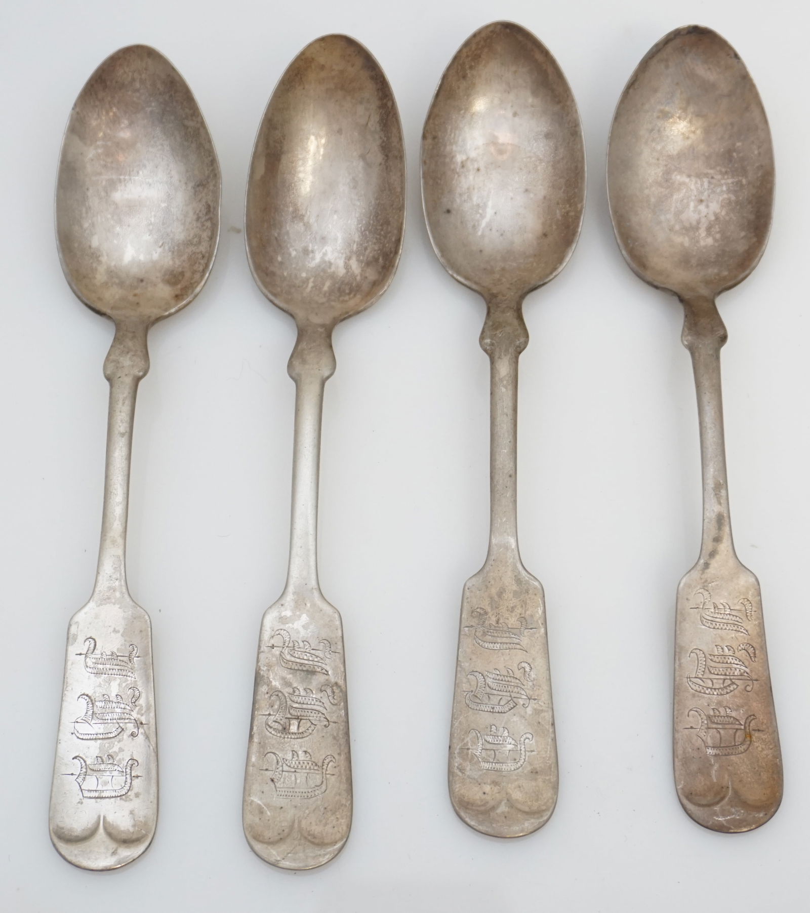 4PC ANTIQUE STERLING SILVER SPOONS (1 of 3)