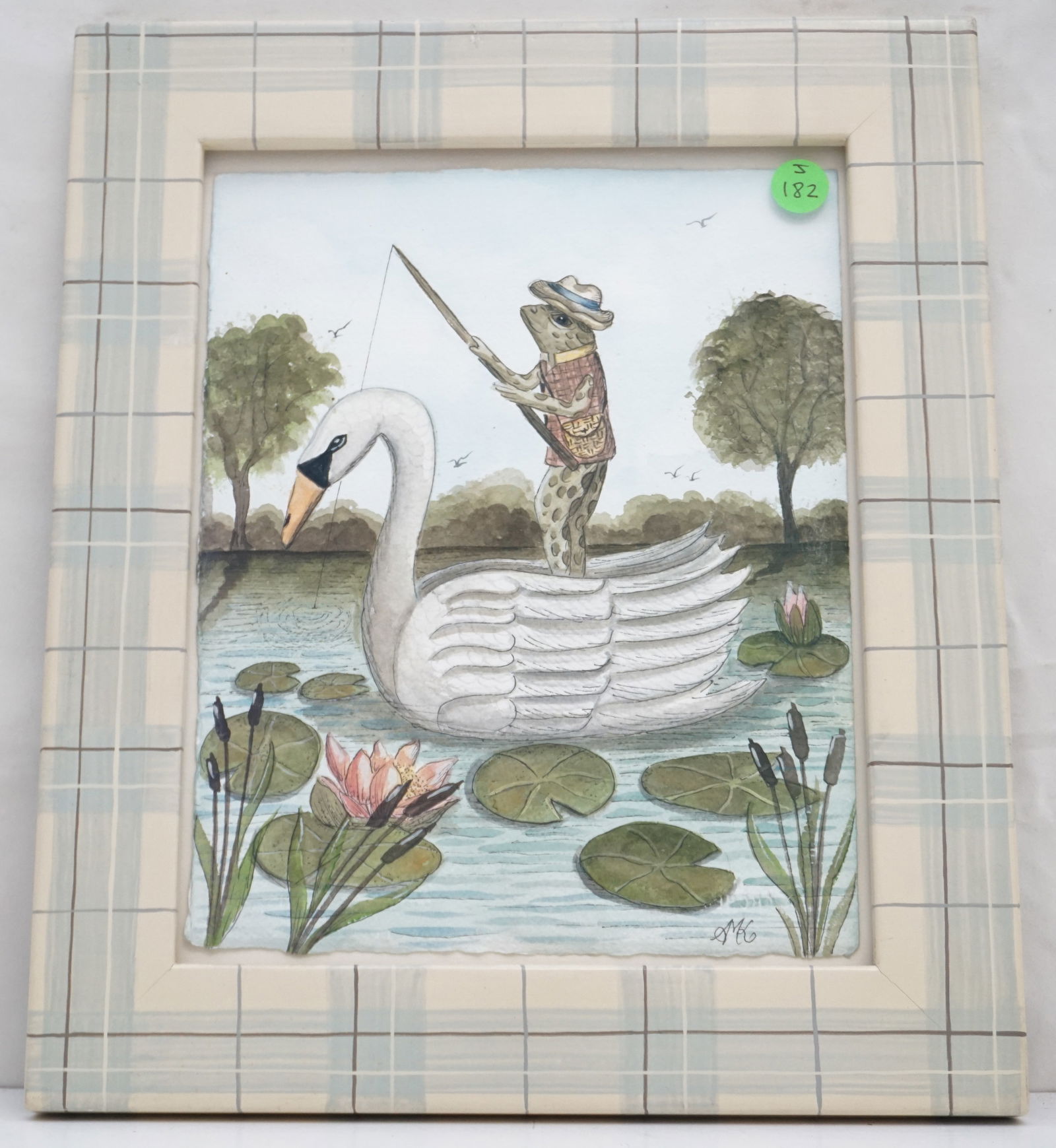 ORIGINAL WATERCOLOR SIGNED "AMK" (1 of 5)