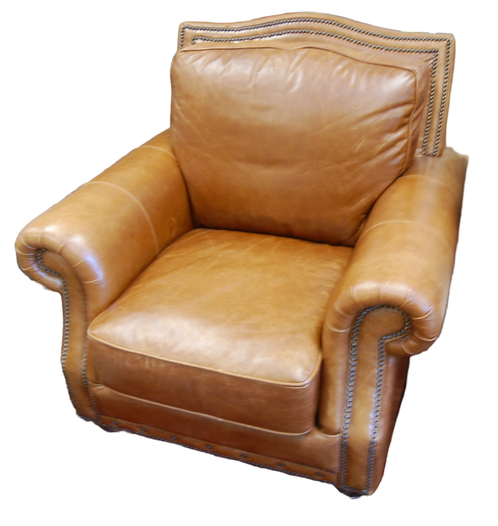 FERGUSON COPELAND OVERSTUFFED LEATHER ARMCHAIR (1 of 7)