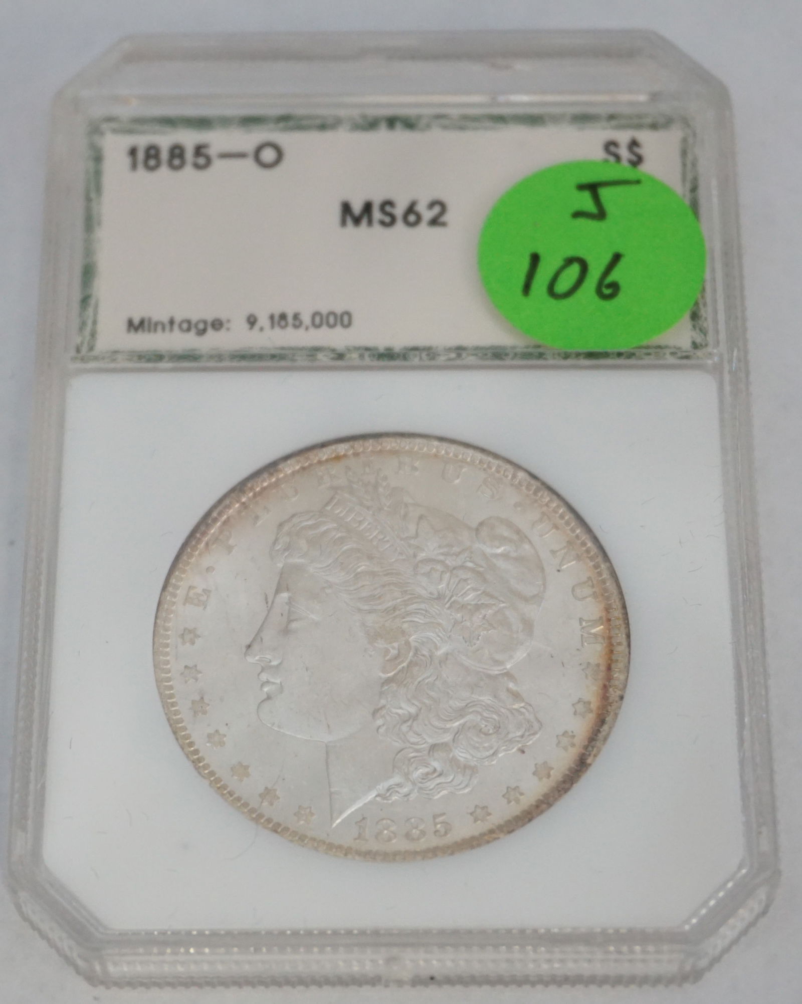 1885-O MORGAN SILVER DOLLAR- MS62 (1 of 2)