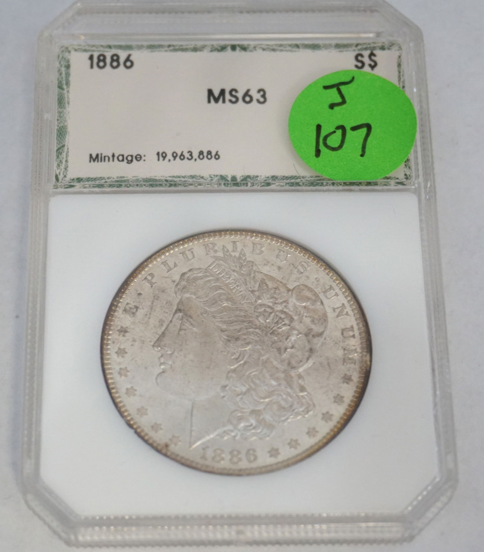 1886 MORGAN SILVER DOLLAR- MS63 (1 of 2)