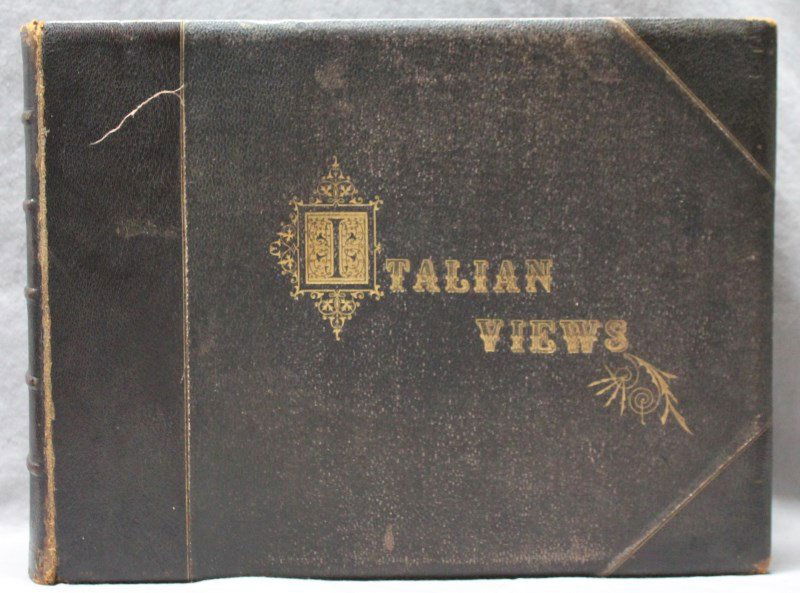 RARE 68 GIORGIO SOMMER (1834-1914) ALBUMEN PHOTO BOOK: A rare 68 large-sized format Antique Giorgio Sommer albumen prints from Italy taken during the 1860s until the 1880s. Mounted in bound album with blind embossed and gold embossed title. Pages with min