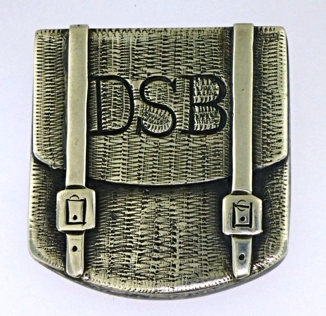 KENNETH BEGAY (1913- 1977) STERLING SADDLE BAG: Vintage Sterling Silver Saddle Bag from the hand of master Navajo Indian artist Kenneth Begay, working at the White Hogan in Scottsdale Arizona. 1.25x1.25. dsb monogram proper hallmarks 10 grams. Kenn