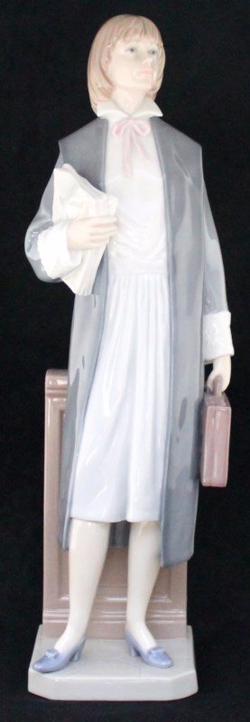 LLADRO FEMALE LAWYER: Lladro Female Lawyer. In Spanish she is called Abogada. Issued in 1997 and retired in 2000. Done by Lladro sculptor Salvadore Furio. PROVENANCE: A Pennsylvania and Kiawah Island Private Collection. Me
