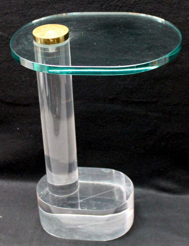 VINTAGE MID CENTURY LUCITE CIGARETTE TABLE (1 of 9)