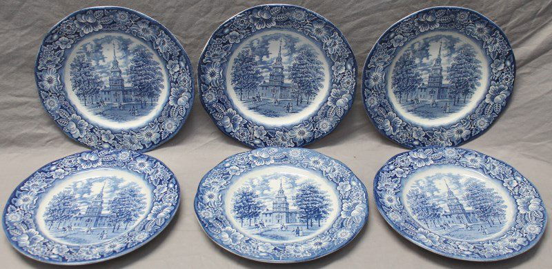 6 pc LIBERTY BLUE STAFFORDSHIRE IRONSTONE (1 of 10)