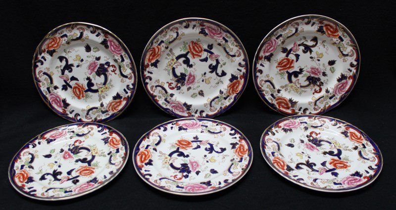 6 MASONS IRONSTONE MANDALAY DINNER PLATES (1 of 7)