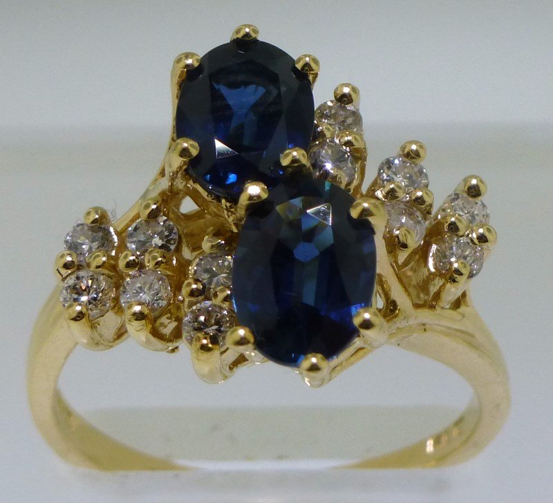 ESTATE SAPPHIRE DIAMOND 14K RING (1 of 7)