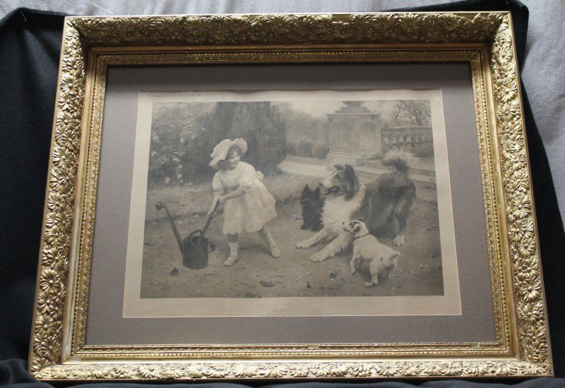 EDWARDIAN 1912 LARGE ARTHUR JOHN ELSLEY FRAMED PRINT (1 of 10)