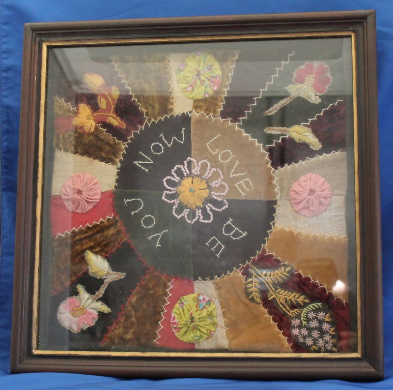 FRAMED CRAZY QUILT NOW LOVE BE YOU (1 of 7)