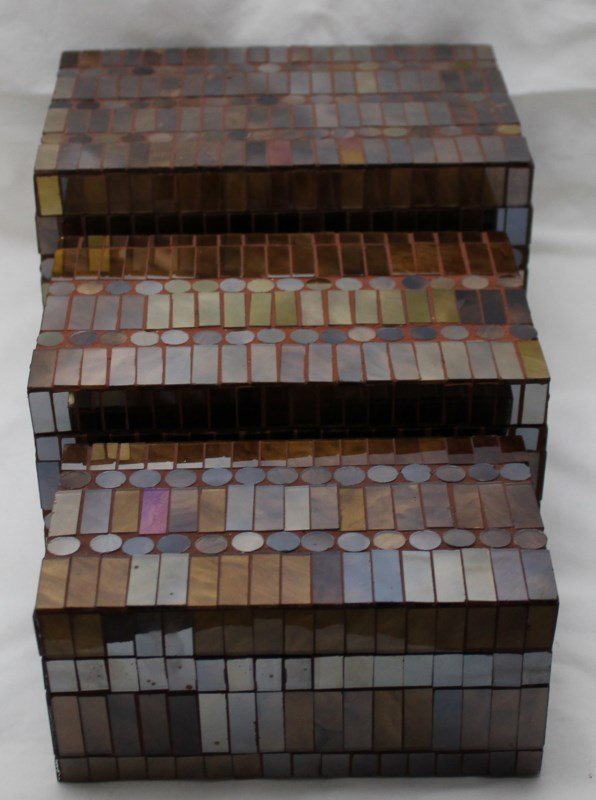3 PC MOSIAC MIRRORED NESTING BOXES (1 of 9)