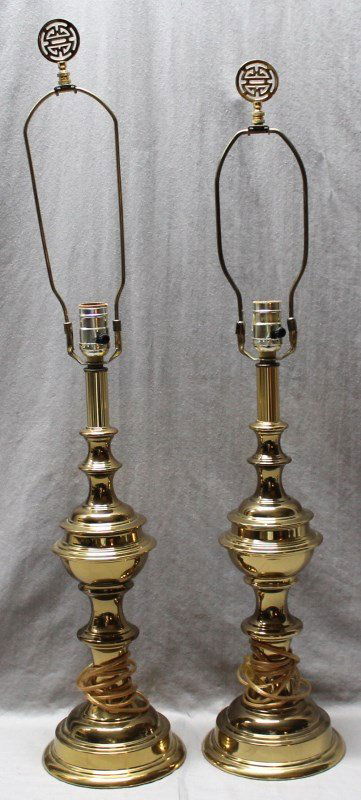 PAIR STIFFEL BRASS LAMPS (1 of 9)