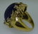 18KT GOLD LAPIS & DIAMOND RING - 5