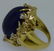 18KT GOLD LAPIS & DIAMOND RING - 7