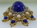 STUNNING 14k LAPIS & DIAMOND BROOCH (31.40 GRAMS) - 3