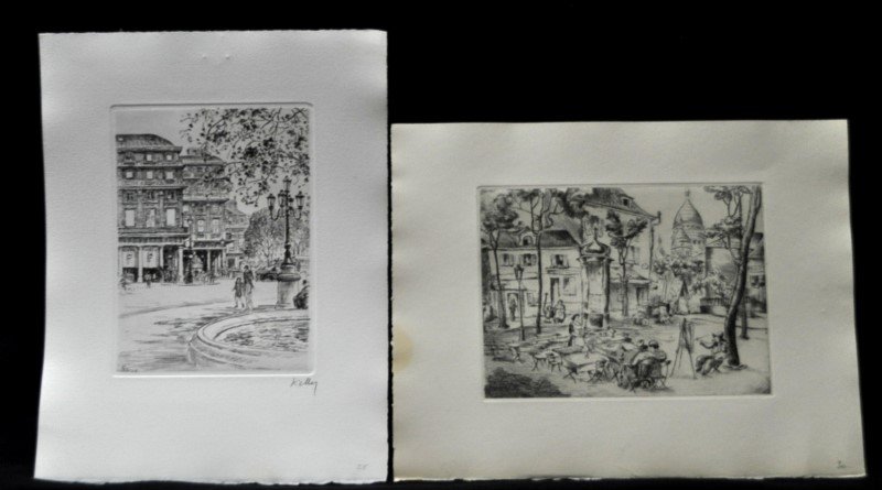2 ANDRE DE SZEKELY 1877-1945 PARIS ENGRAVINGS (1 of 6)