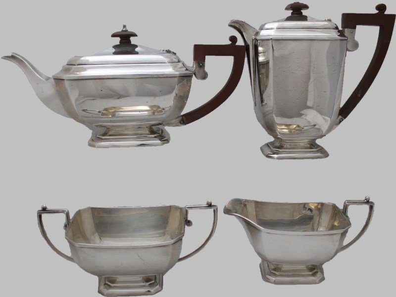 DEAKIN & FRANCIS 4 Pc STERLING SILVER TEA SERVICE (1 of 10)
