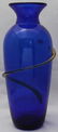 LARGE BLENKO COBALT VASE WITH TOPAZ SNAKE - 5