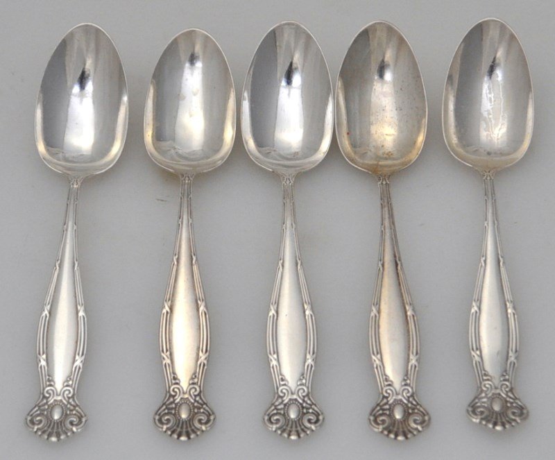 5 STERLING TOWLE EMPIRE TEASPOONS 1894 (1 of 7)