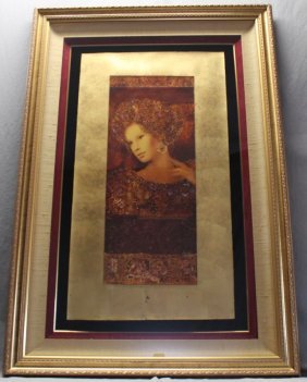 LARGE ART NOUVEAU KLIMT STYLE PORTRAIT GOLDLEAF (1 of 9)