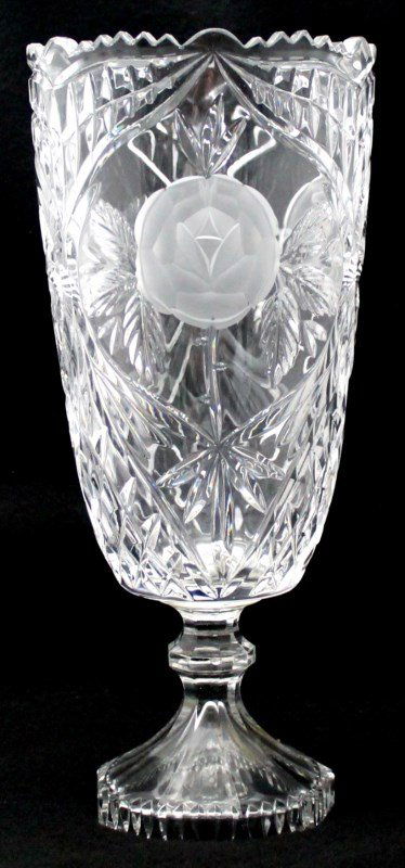 LARGE IMPERLUX WEST GERMANY CUT CRYSTAL VASE (1 of 8)
