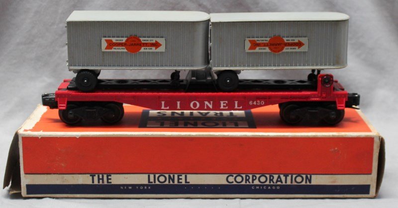 LIONEL TRAINS COOPER-JARRETT TRUCK TRAILERS FLAT CAR (1 of 9)