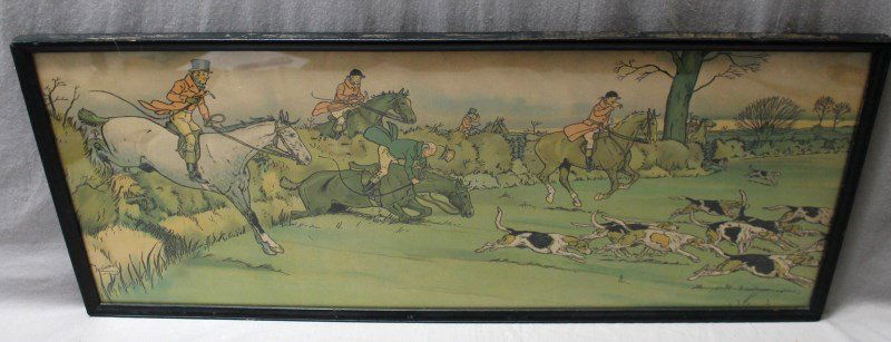 ANTIQUE HARRY ELLIOT HUNT CHROMOLITHOGRAPH (1 of 6)