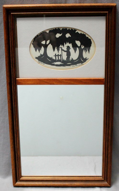 CLAY RICE SILHOUETTE MIRROR: Clay Rice Silhouette Mirror. South Carolina native Clay Rice has spent the last thirty years traveling across the South cutting children's silhouettes, those must-have mementos that are a rite of pass