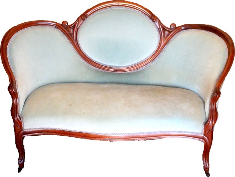 VICTORIAN ROCOCO REVIVAL CARVED WALNUT SETTEE (1 of 4)