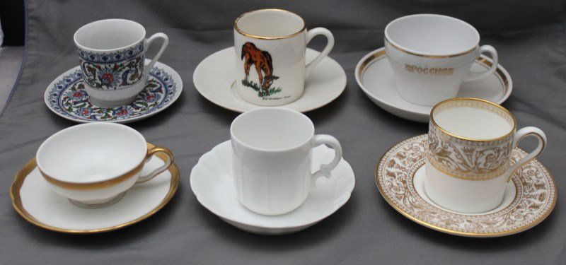 6 DEMITASSE SETS WEDGWOOD - HAVILAND - RUSSIAN (1 of 9)