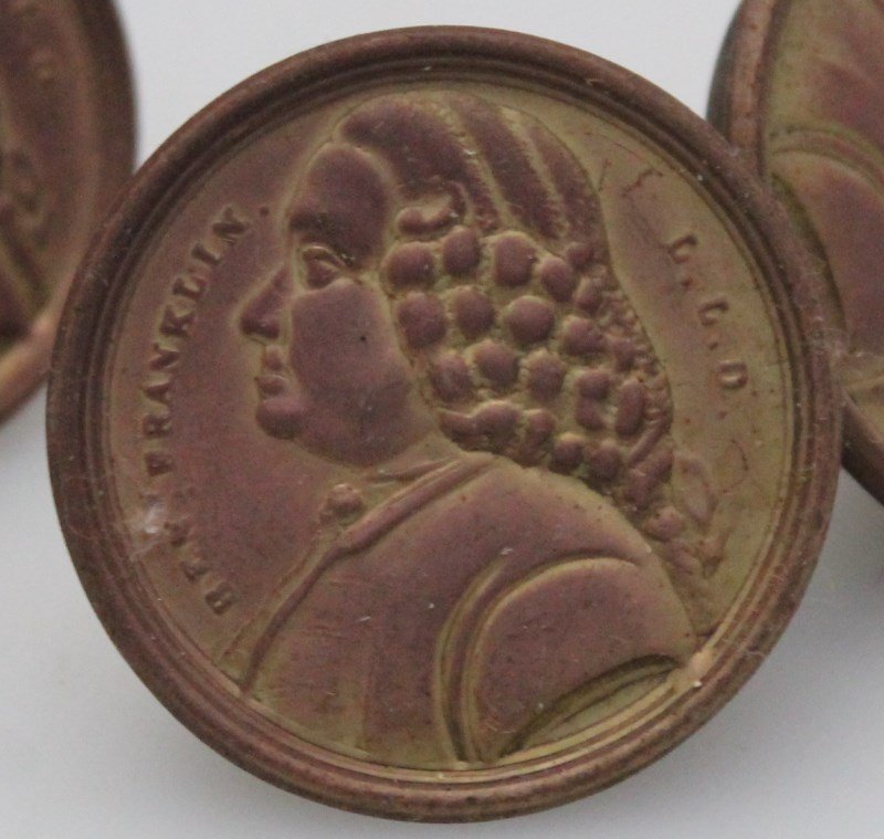 8 VERY RARE c. 1820 BENJAMIN FRANKLIN DRAWER PULLS (1 of 7)