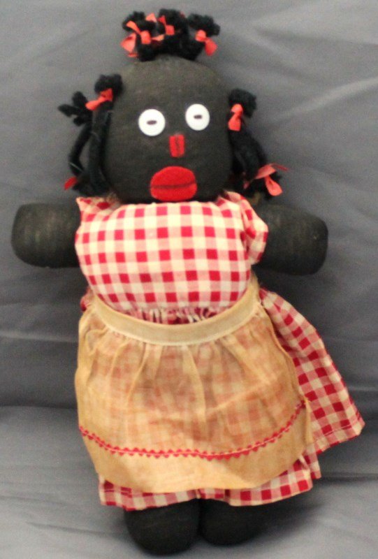 HAND MADE  BLACK CLOTH DOLL BUTTON EYES (1 of 6)