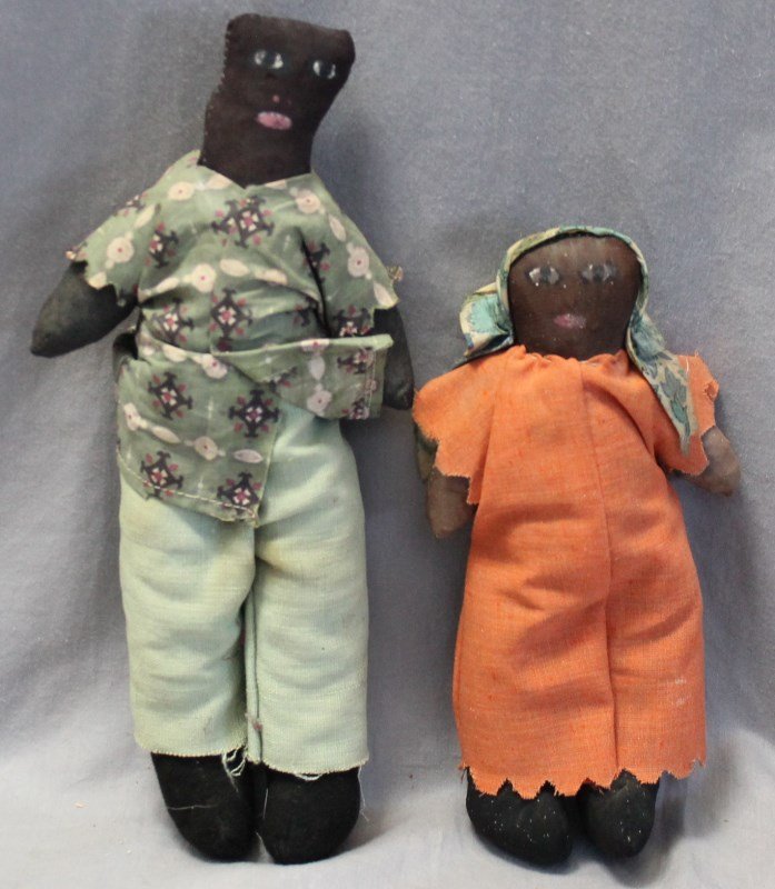 2 BLACK HAND CRAFTED PAINTED FACE DOLLS - CHARLESTON (1 of 6)