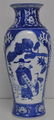 TALL CHINESE BLUE & WHITE VASE SCHOLAR - 5