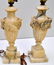 PAIR CARVED ALABASTER TABLE LAMPS - 4