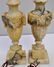 PAIR CARVED ALABASTER TABLE LAMPS - 6